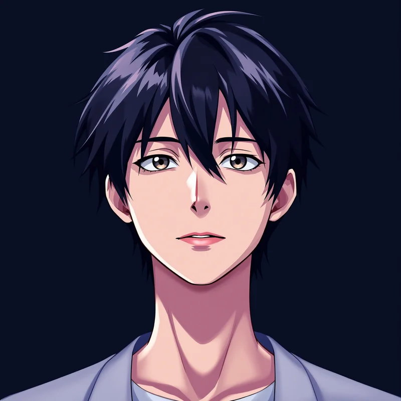 minimalist Nagi PFP anime portrait with effortless prodigy attitude sharp lighting avatar composition