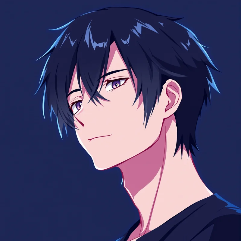anime Nagi PFP avatar portrait with relaxed confident look high contrast anime illustration