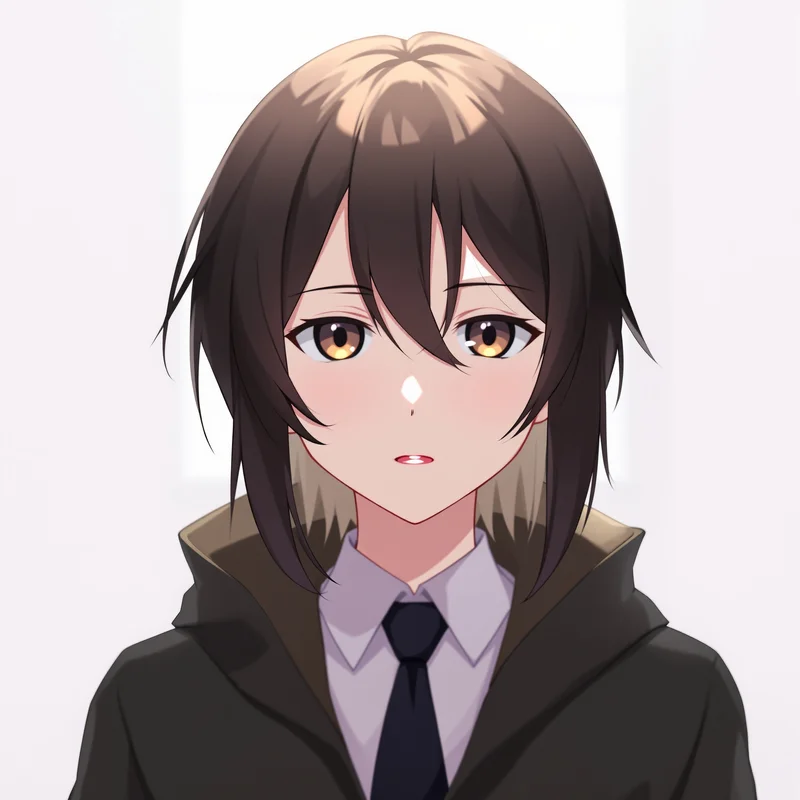 centered Nagi PFP portrait with pastel neutral tones for messaging profile icon