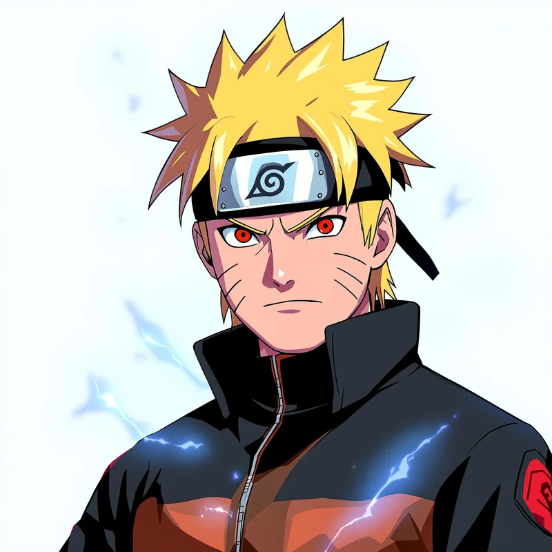 Energetic Ninja Naruto PFP clean background anime avatar portrait