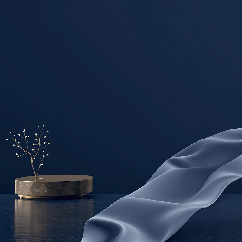 Balanced compression navy background