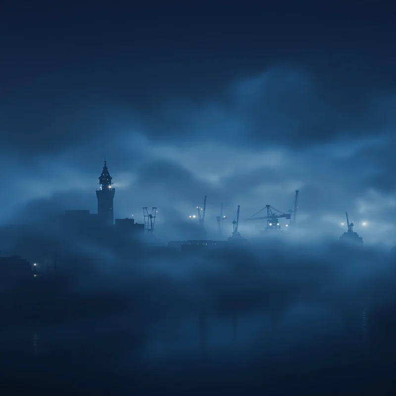Harbor Fog Navy Background