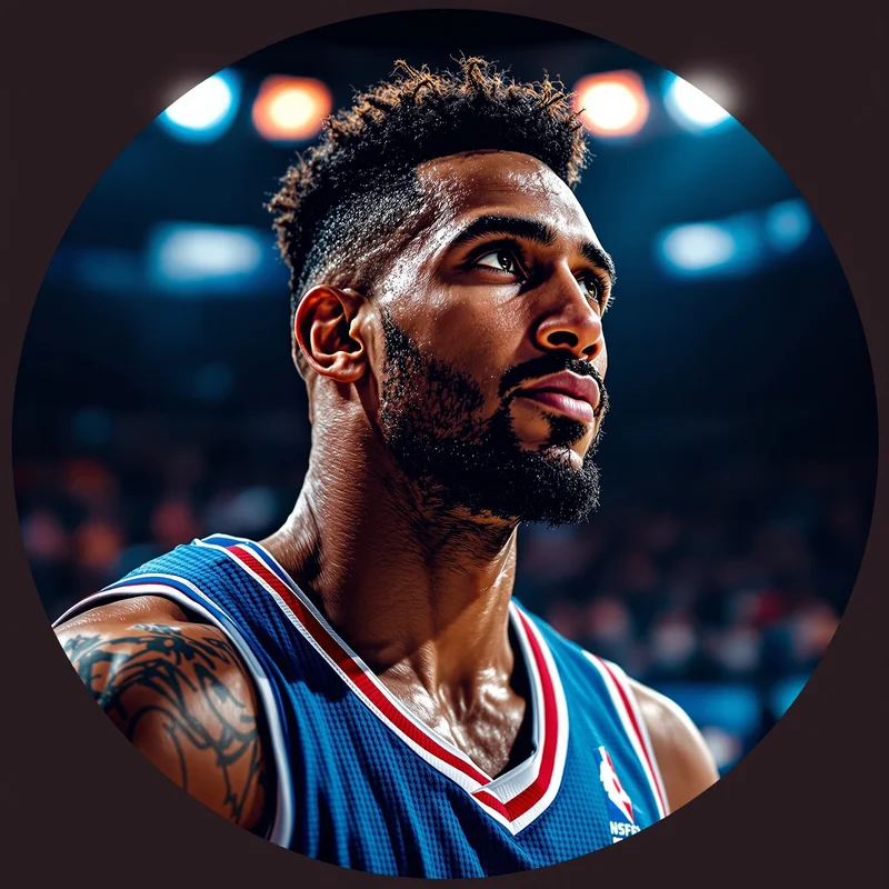 NBA avatar profile image with focused basketball energy