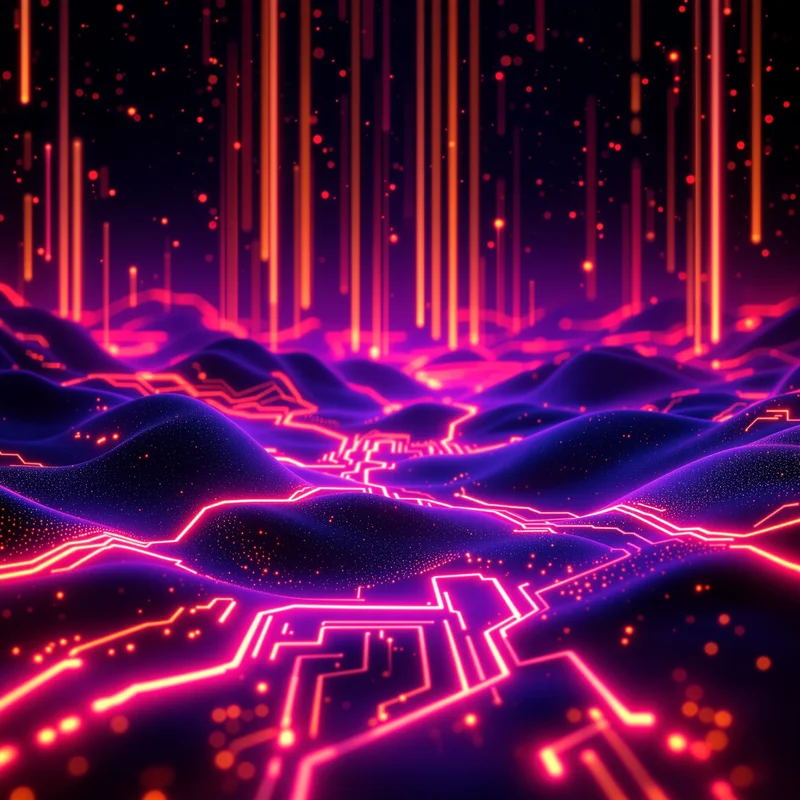 Aurora Circuit Glow Neon Background
