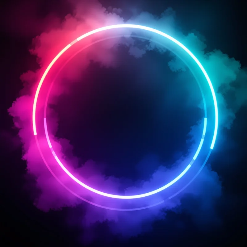 Chromatic Mist Ring Neon Background