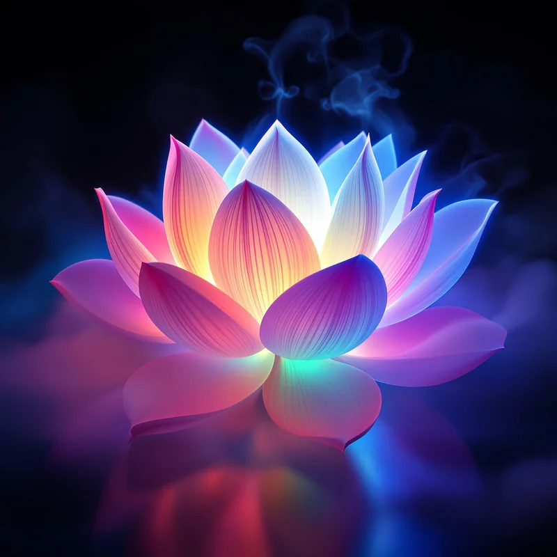 Cyber Lotus Mist Neon Background