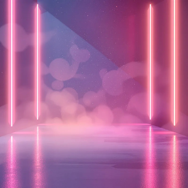 Dreamy soft neon mist background