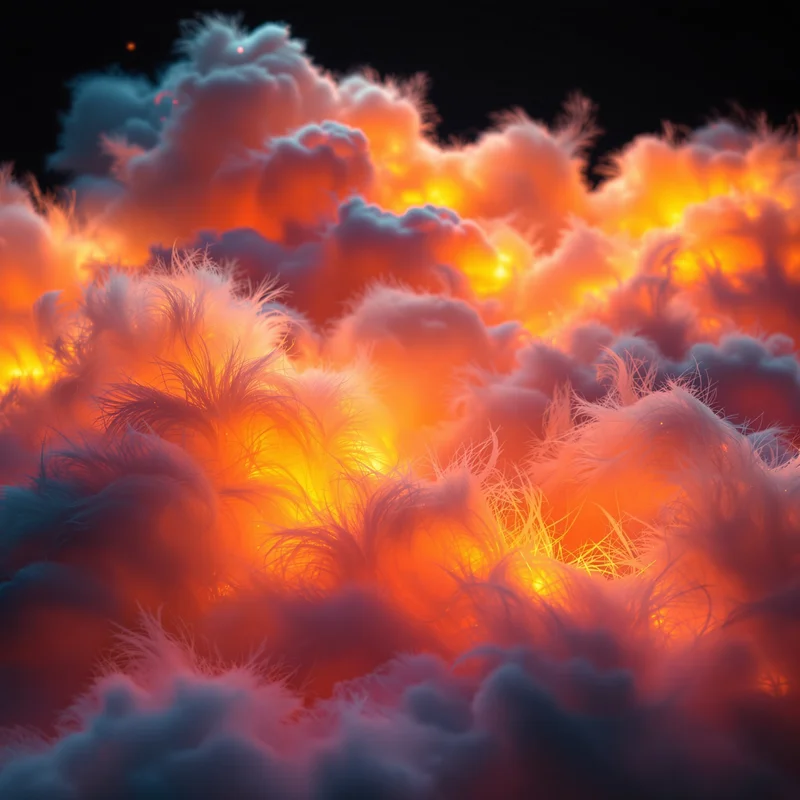 Fluorescent Feather Cloud Neon Background