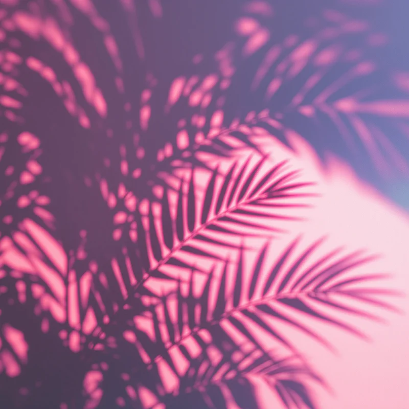 Fluorescent Palm Shadow Neon Background