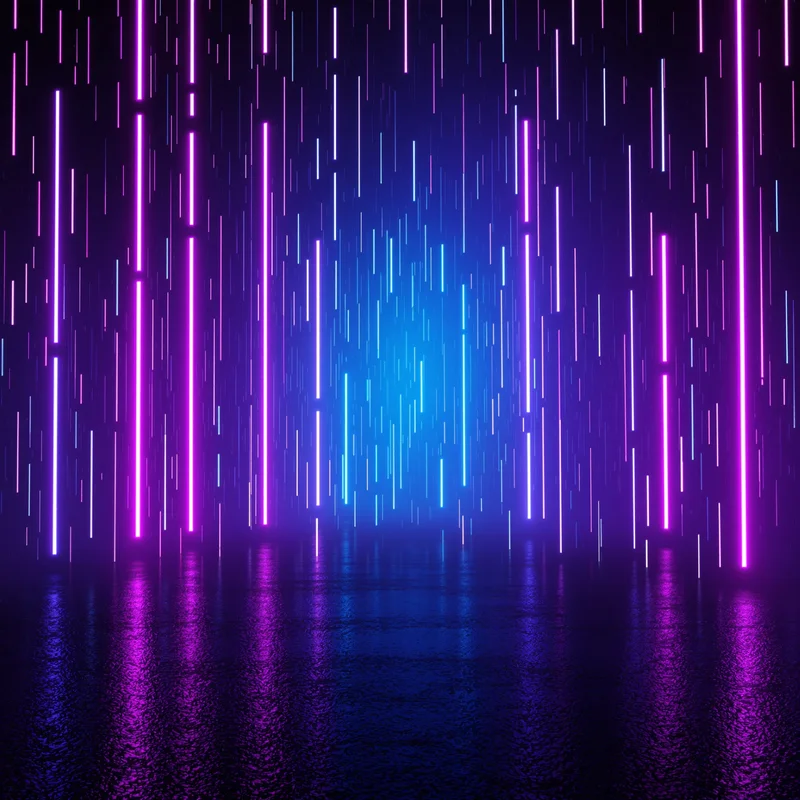 Ion Rain Veil Neon Background