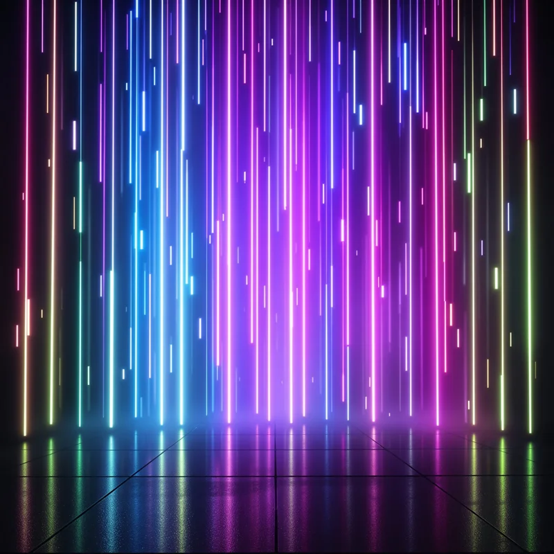 Laser Rain Curtain Neon Background