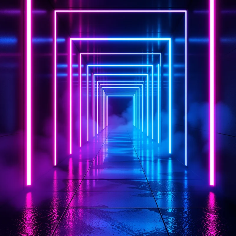 Magenta Cyan Mistway Neon Background