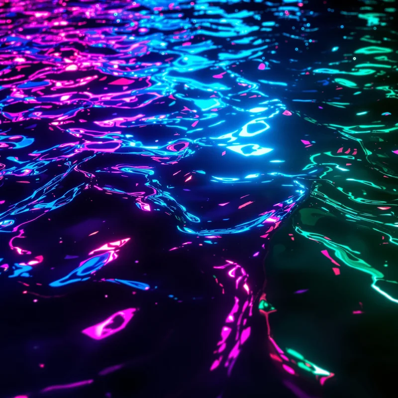 Night Pool Neon Caustic Background
