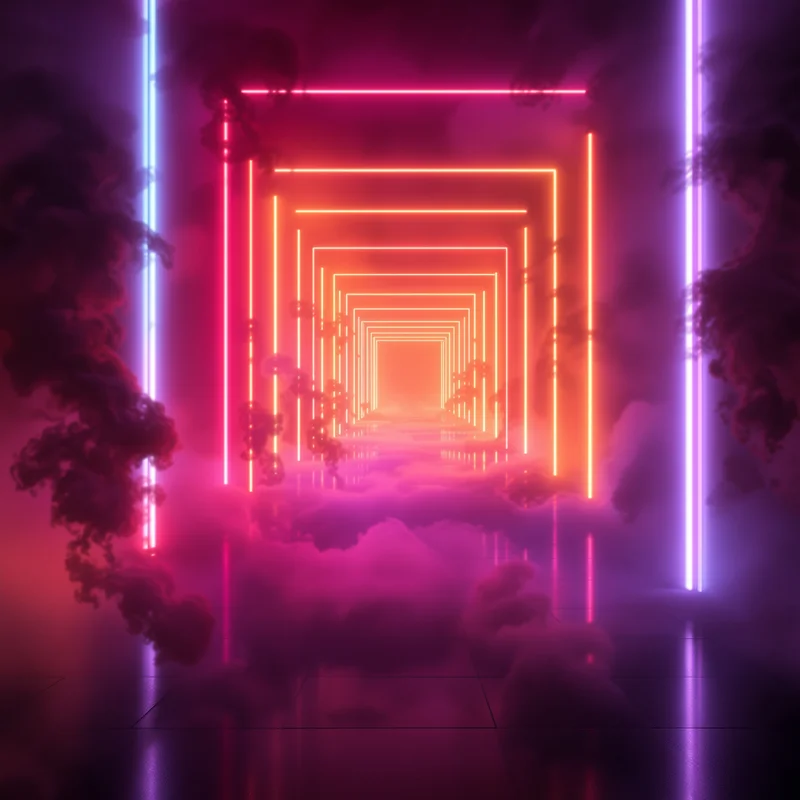 Prism Smoke Corridor Neon Background
