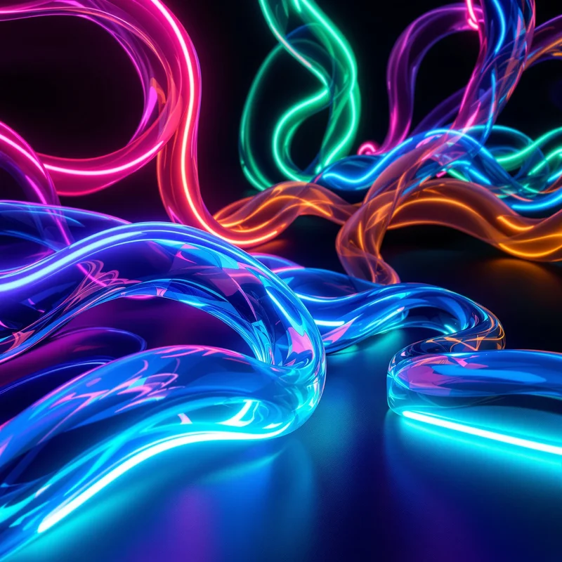 Saturated Gel Ribbon Neon Background