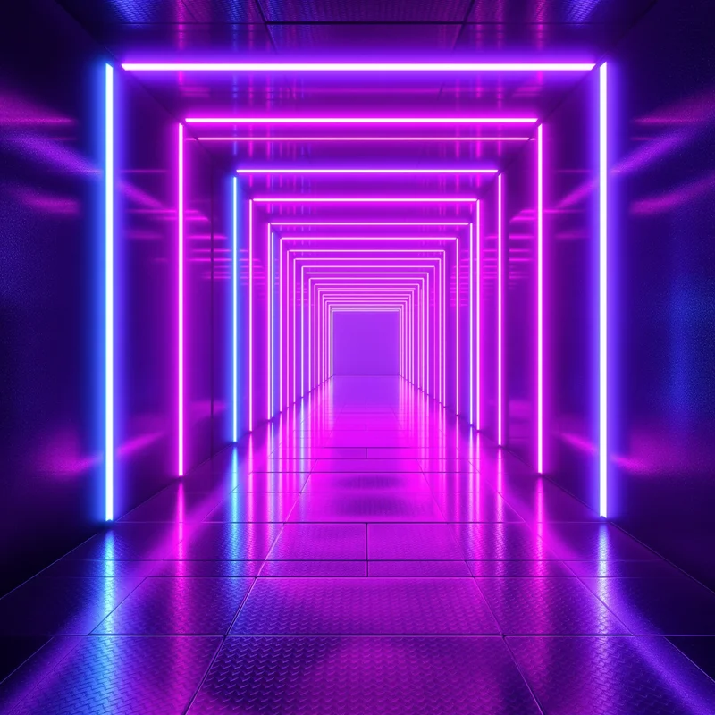 Synth Tunnel Bloom Neon Background