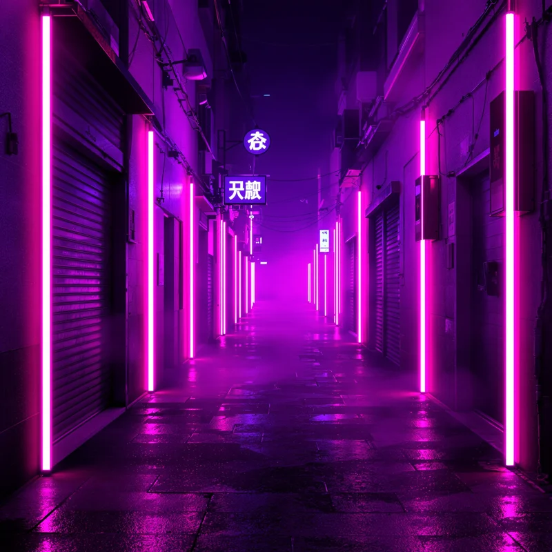 Ultraviolet Alley Haze Neon Background