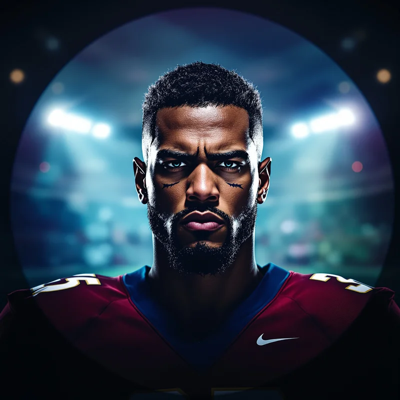 NFL avatar portrait with intense energy