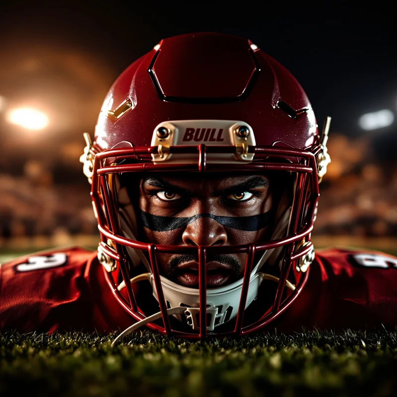 NFL avatar portrait with intense energy