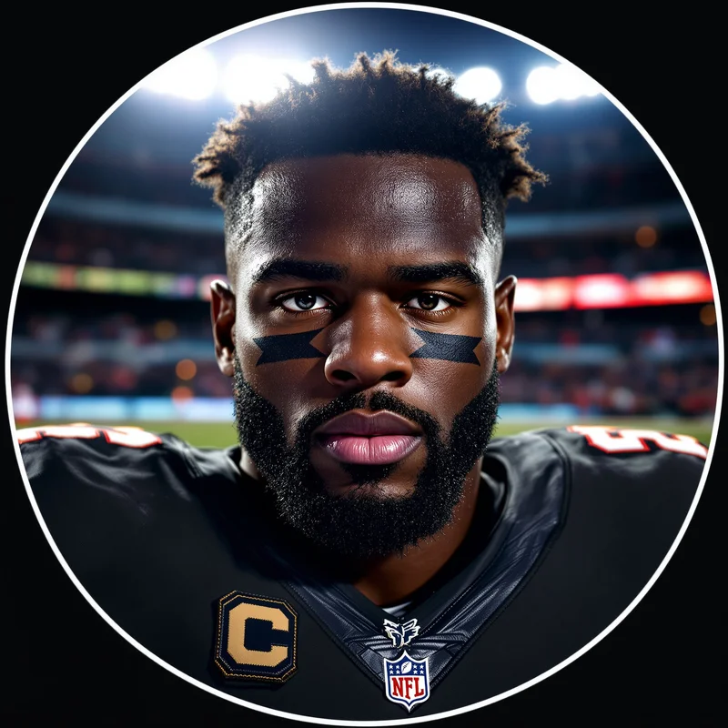 NFL avatar portrait with intense energy