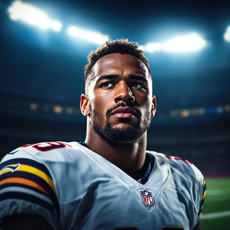 NFL avatar portrait with intense energy
