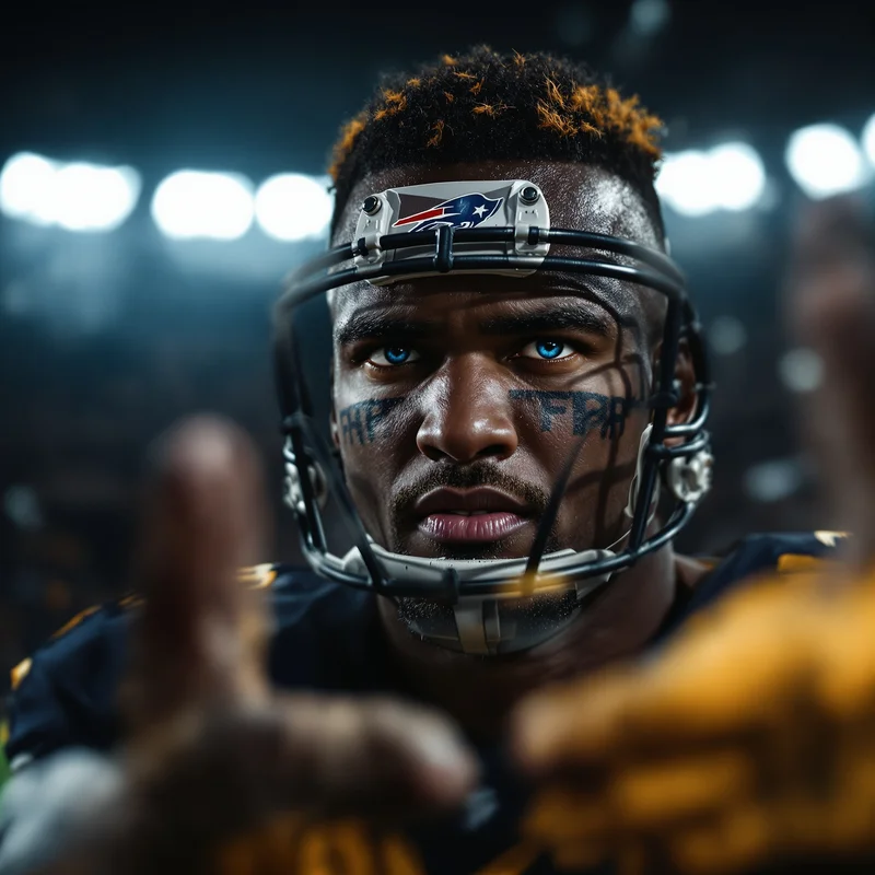 NFL avatar portrait with intense energy