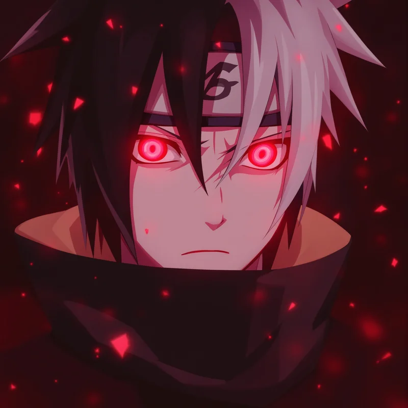 Obito anime character portrait with dark anime lighting for messaging profile icons