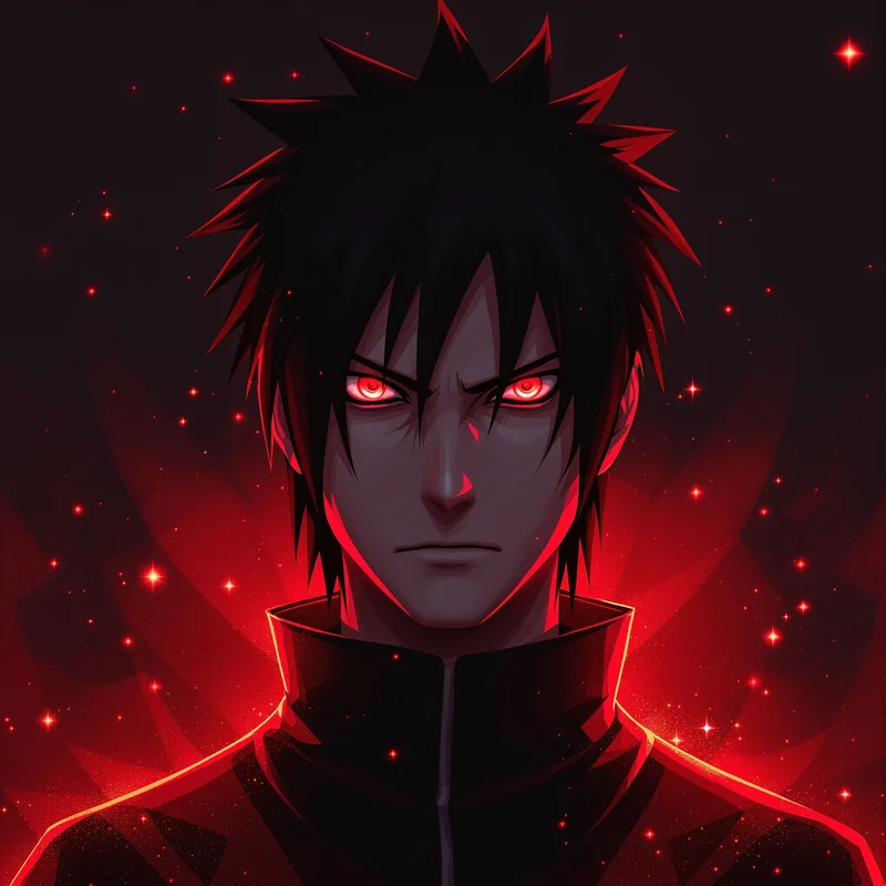 intense Obito anime portrait with mysterious anime mood for strong online profile art