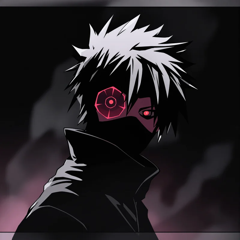 dramatic Obito PFP artwork with clean square composition for dark PFP styling