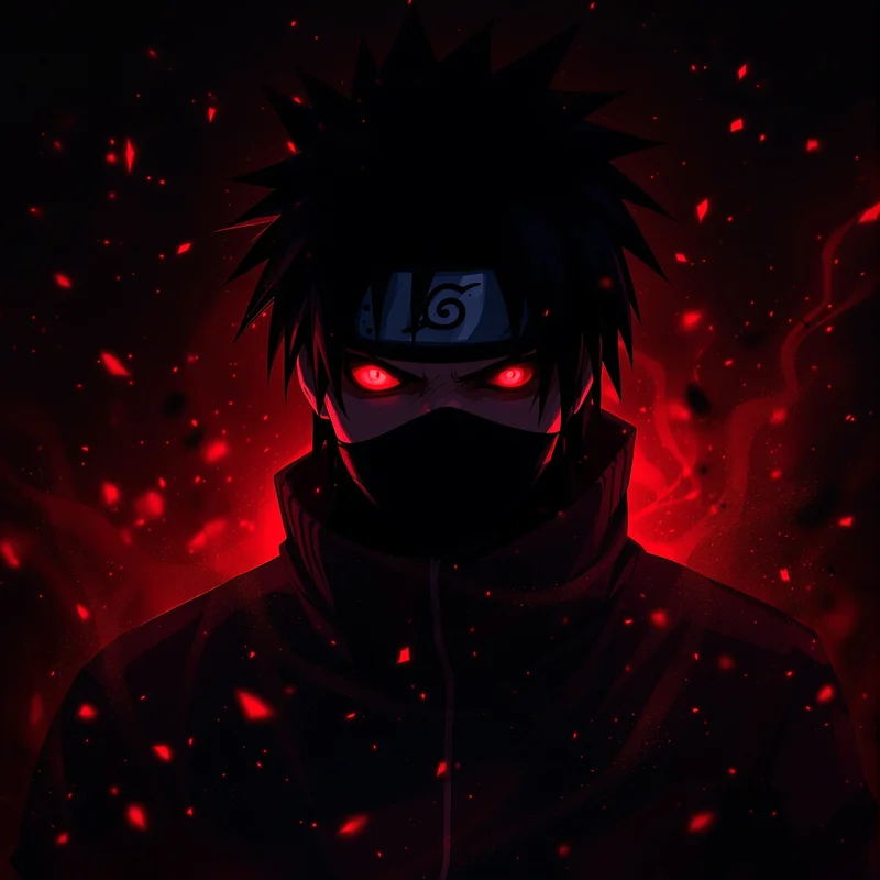 masked Obito profile icon with balanced portrait framing for dark PFP styling