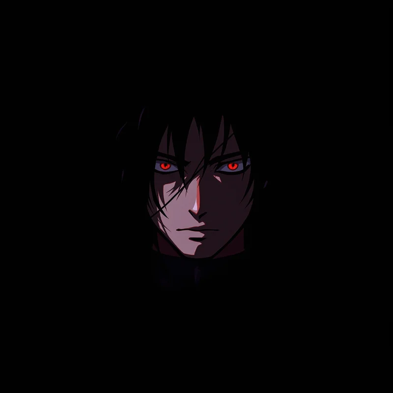 intense Obito anime portrait with glowing red aura for dark PFP styling