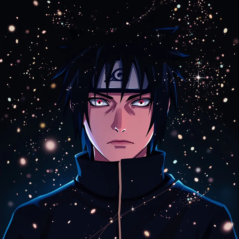 dark Obito avatar portrait with shadow energy effects for anime icon design