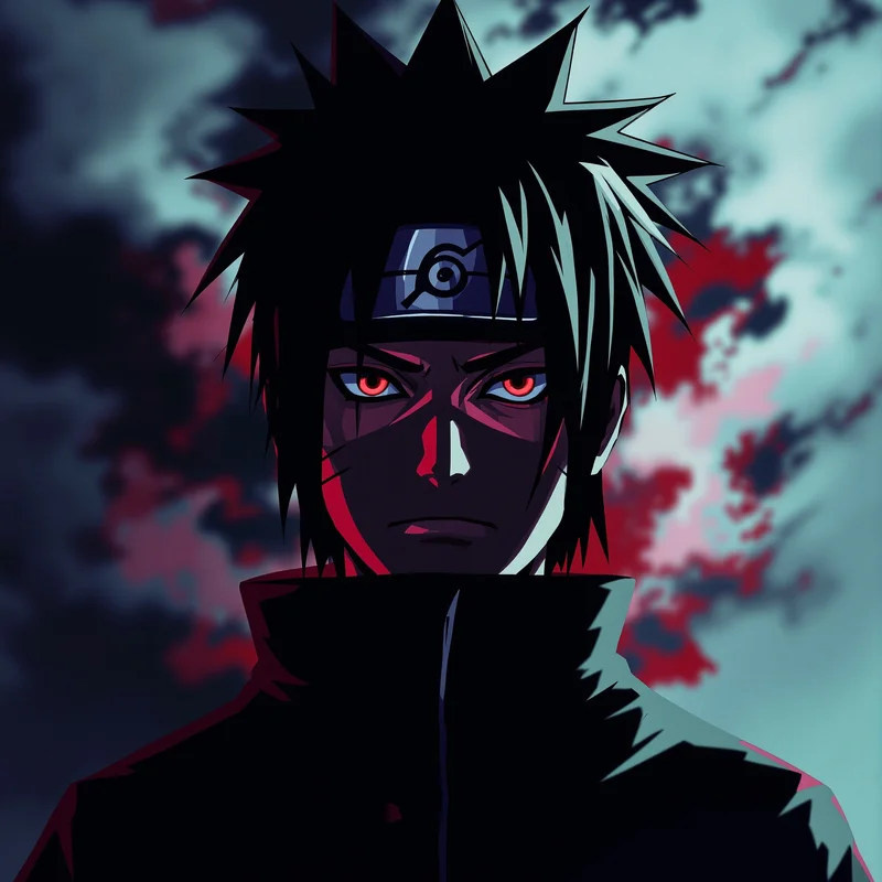dark Obito avatar portrait with dark anime lighting for portrait display