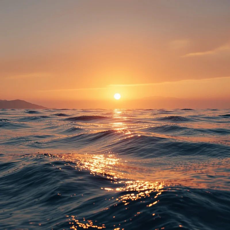 Golden hour ocean background