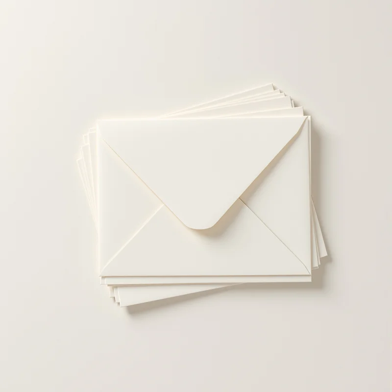 Envelope Stack Off White Background