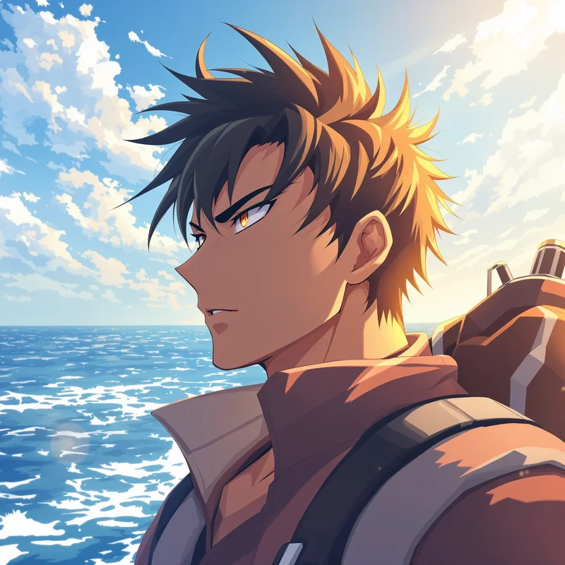 anime pirate avatar with bright contrast and strong profile image clarity