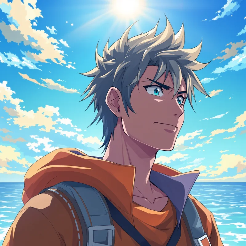 anime pirate avatar with bright contrast and strong profile image clarity