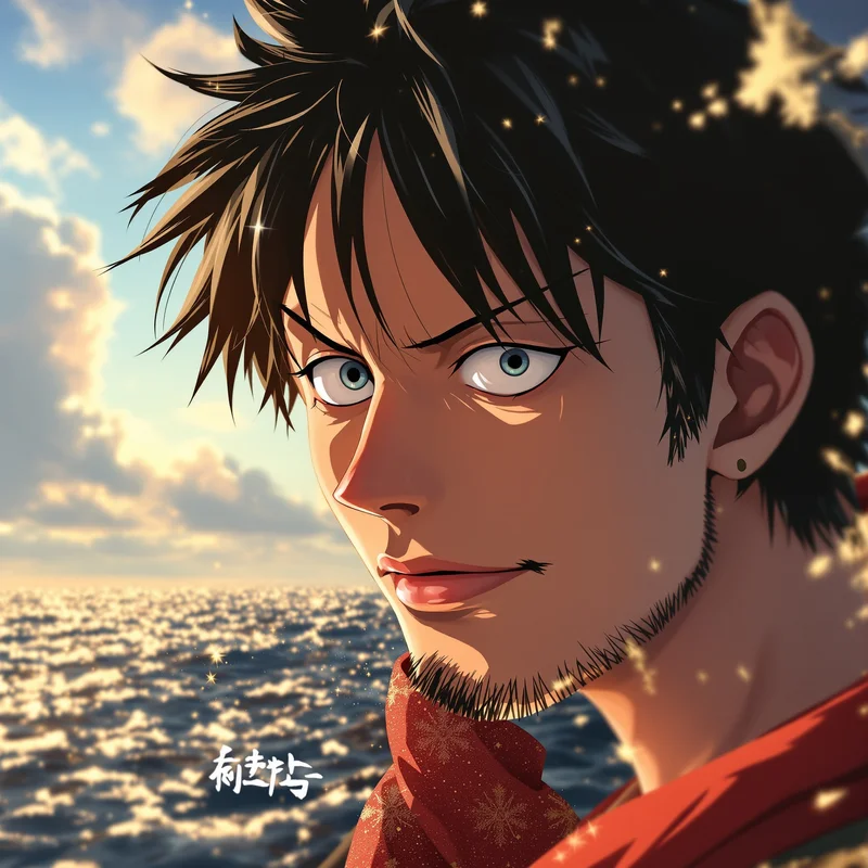 One Piece digital profile image with lively energy and compact readability
