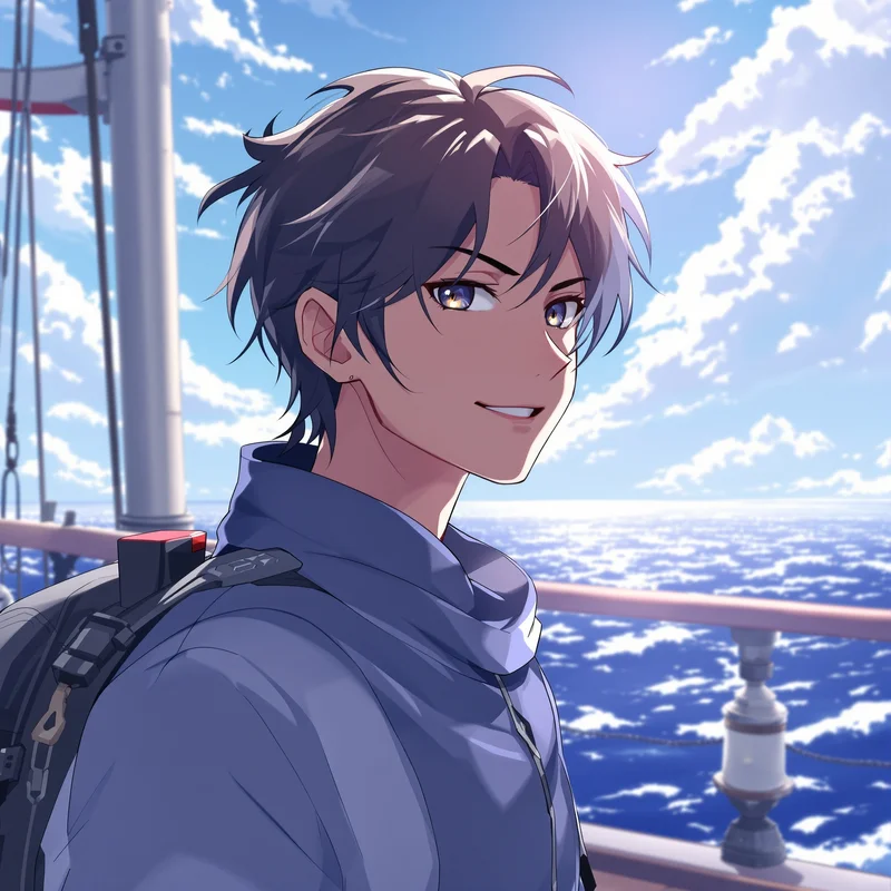 One Piece digital identity icon with sea-horizon atmosphere and readable avatar structure