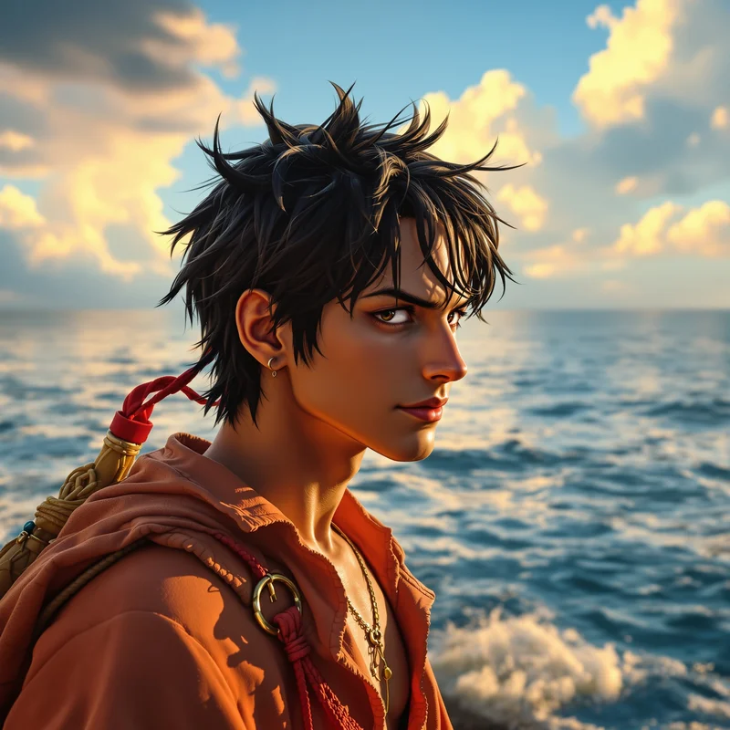 One Piece digital profile image with lively energy and compact readability