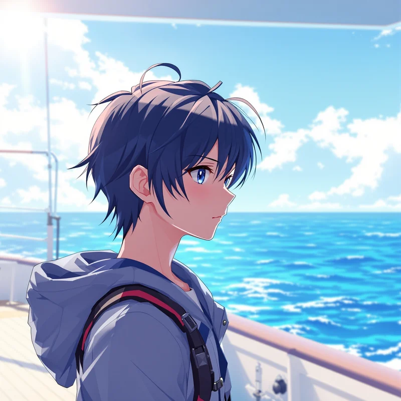 One Piece digital identity icon with sea-horizon atmosphere and readable avatar structure