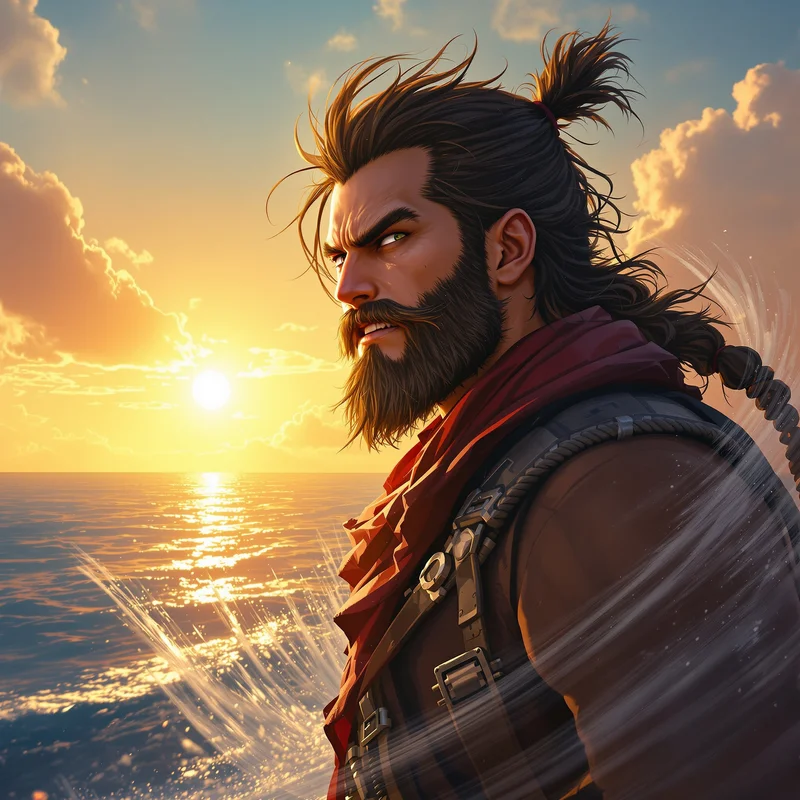 sea-inspired avatar portrait with strong crop performance and anime profile mood