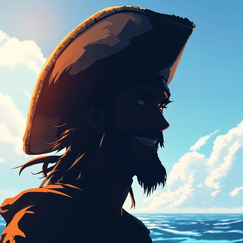 pirate anime profile icon with disciplined color and memorable identity feel