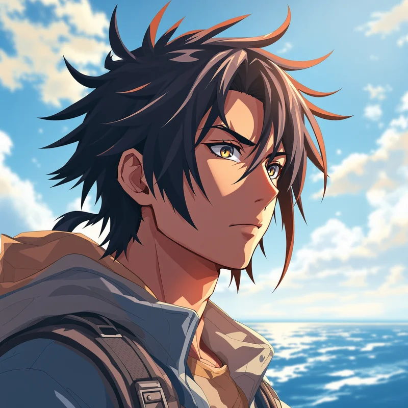 anime pirate avatar with bright contrast and strong profile image clarity