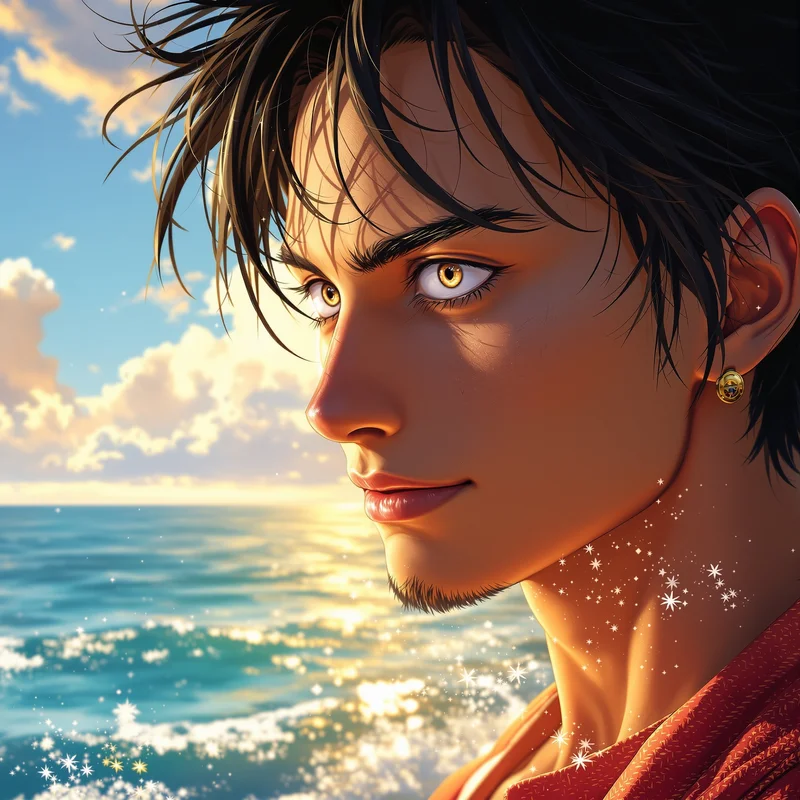 One Piece digital profile image with lively energy and compact readability