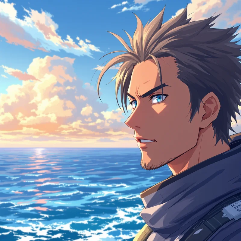 anime pirate avatar with bright contrast and strong profile image clarity