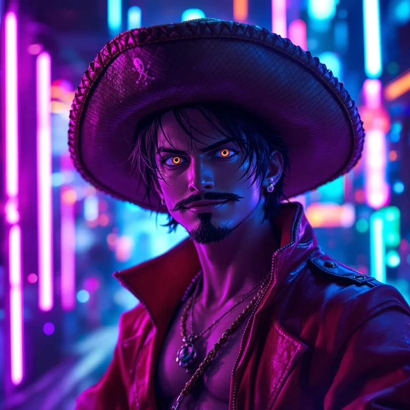 Neon Luffy avatar.