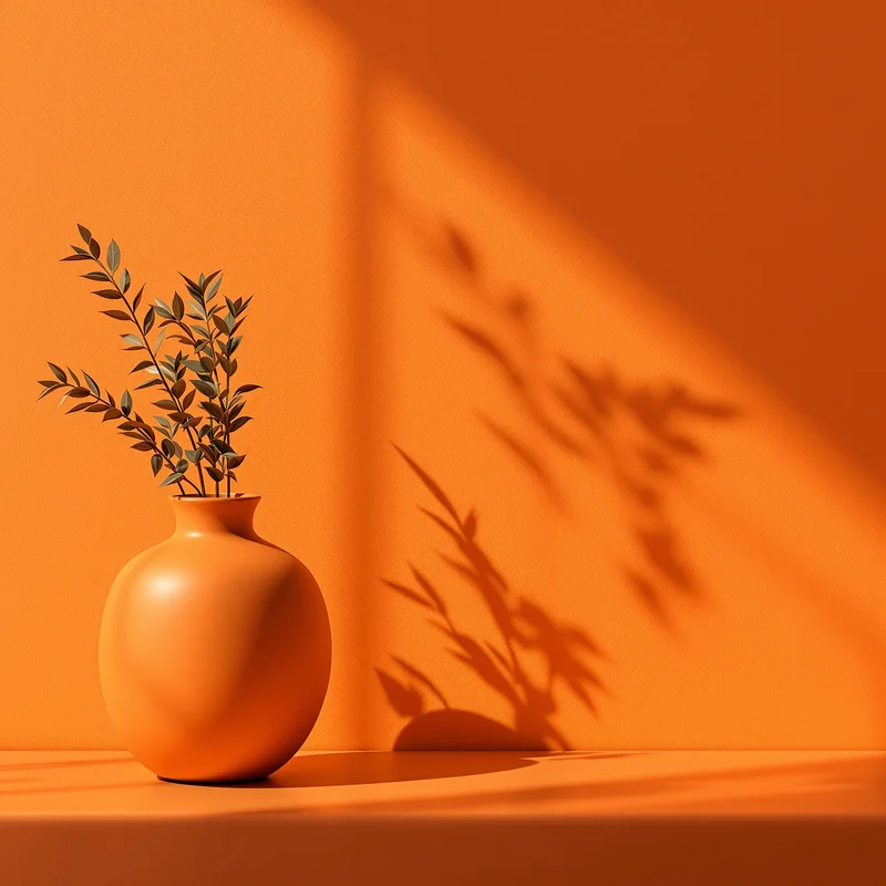 Orange Ceramic Vase Background