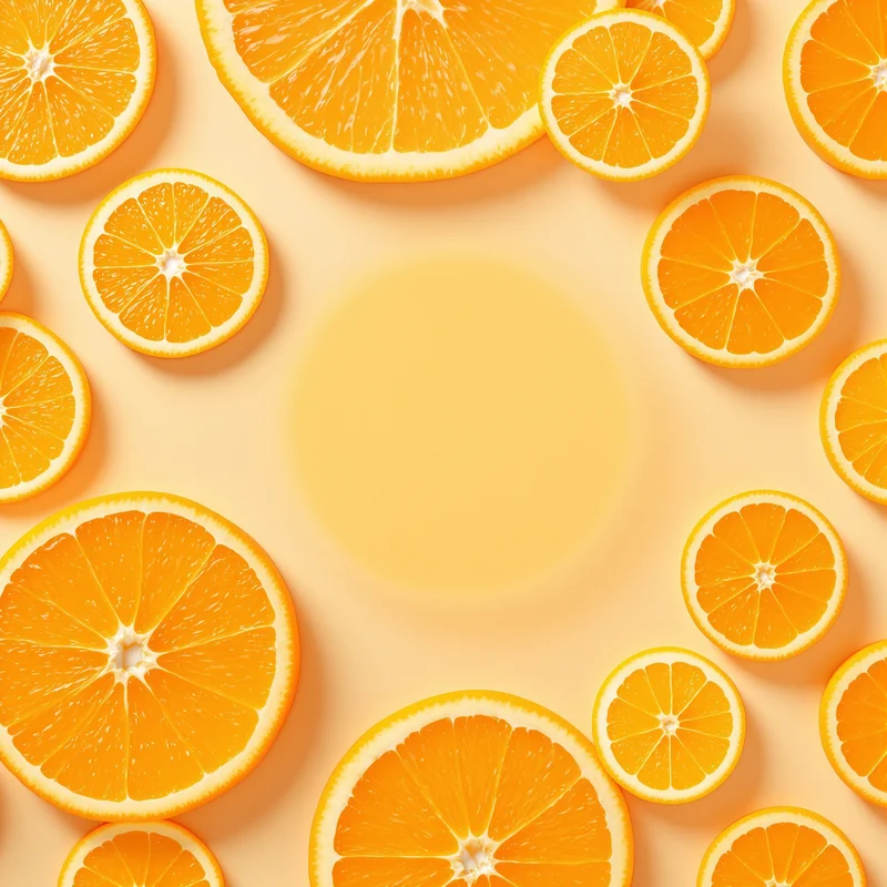 Orange Citrus Slice Pattern Background