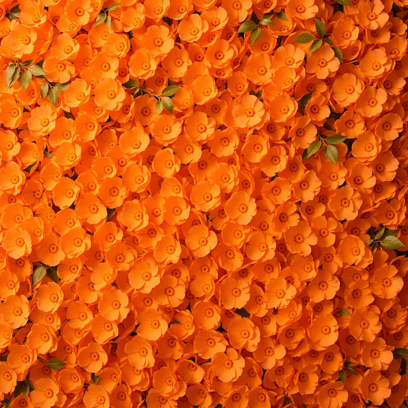 Orange Floral Wall Background